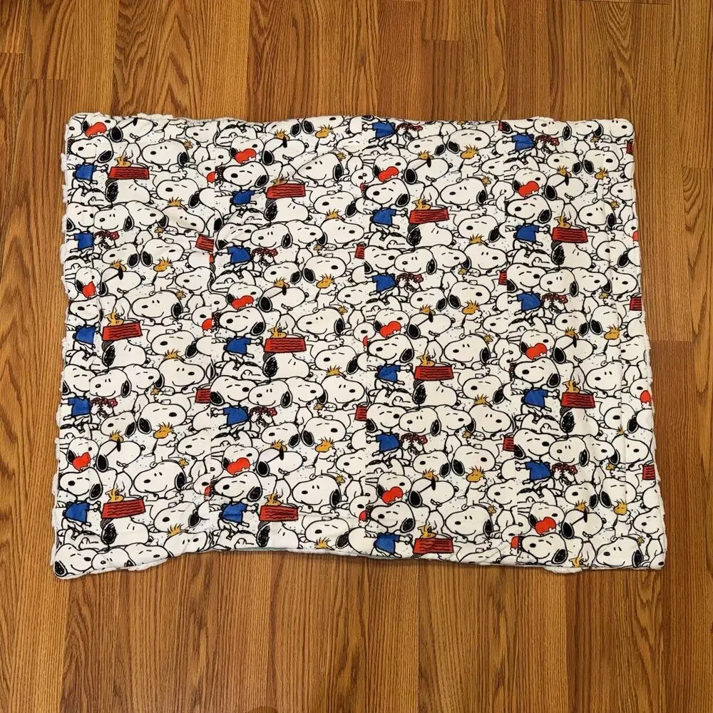 Snoopy Handmade Double Sided Baby Crib‎ Receiving Blanket 25 x 33